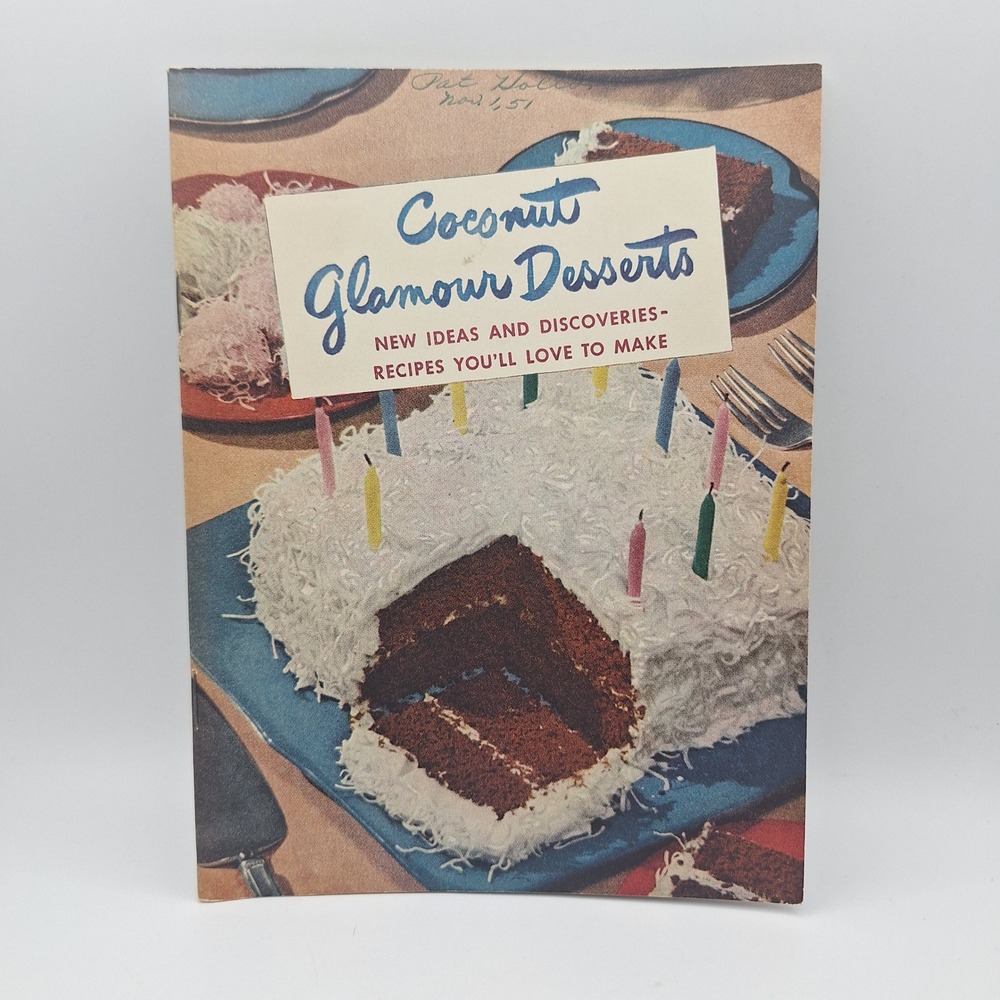Vintage 1949 Bakers Coconut Glamour Desserts Recipe Booklet 1940s Cook Book